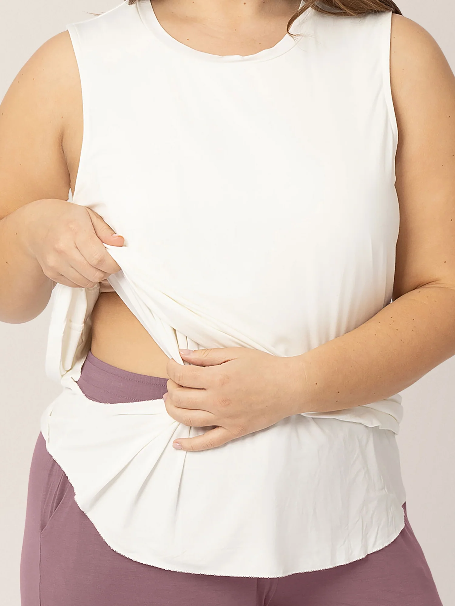 Bamboo Maternity & Nursing Tank | White - Image 4