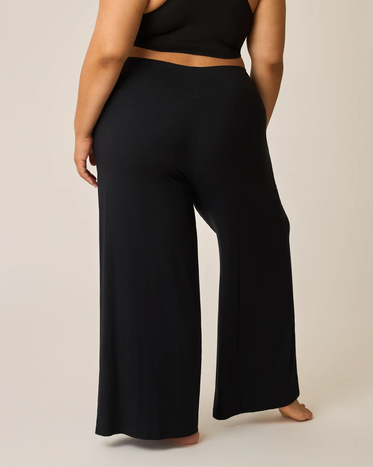 Bamboo Wide Leg Maternity & Postpartum Lounge Pant | Black - Image 5