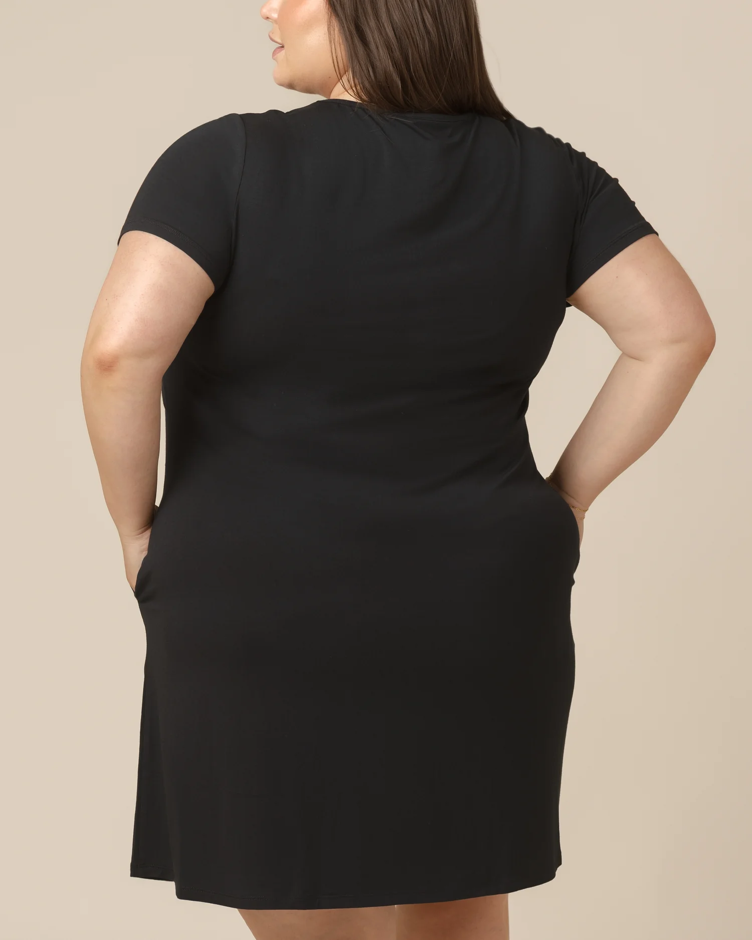 Eleanora Bamboo Maternity & Nursing Dress | Black - Image 6