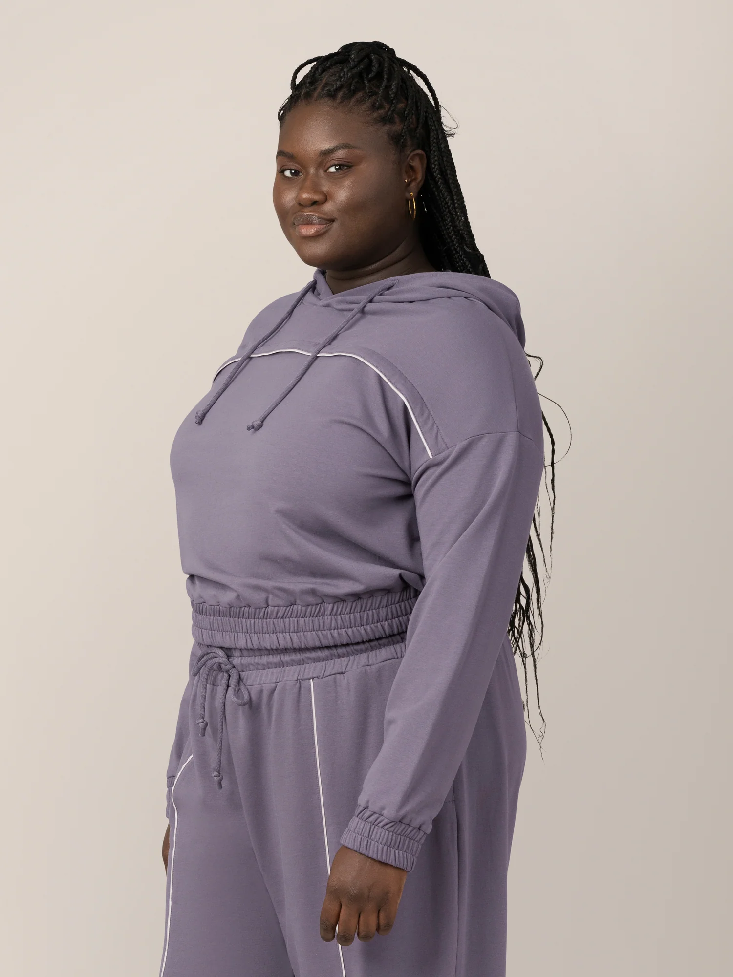 Mila Cropped Nursing Hoodie | Granite - Image 6