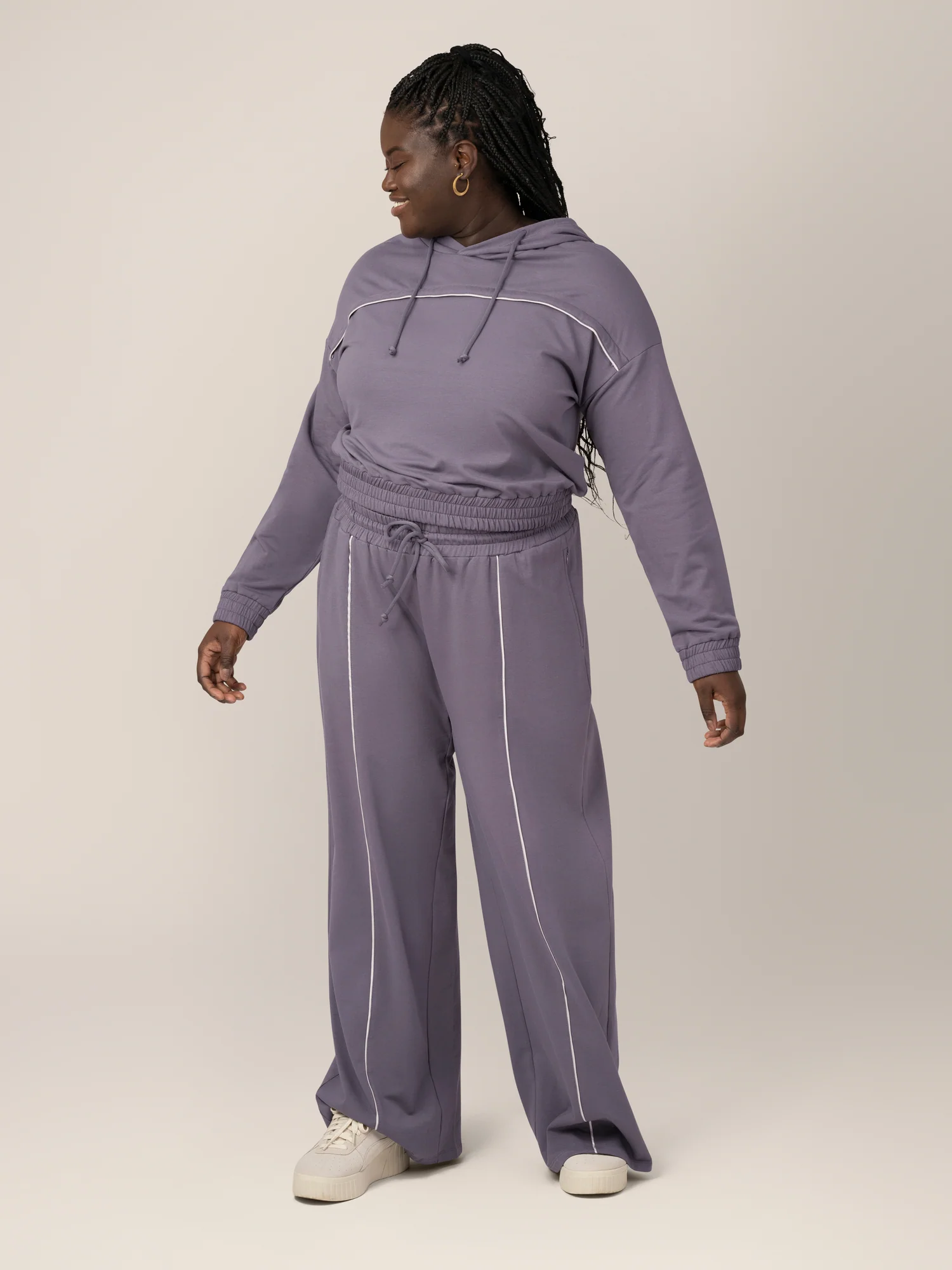Mila Cropped Nursing Hoodie | Granite - Image 7