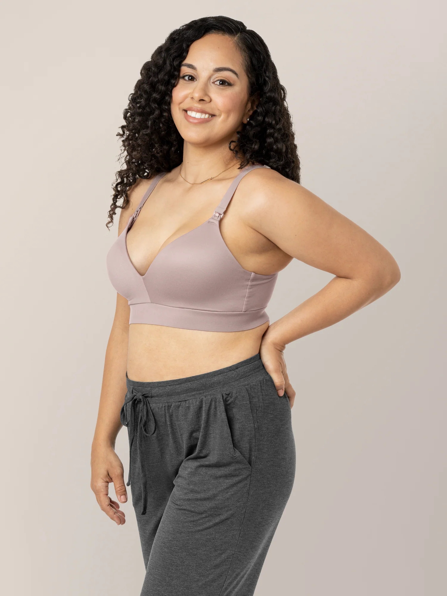 Minimalist Maternity & Nursing Bra | Lilac Stone - Image 3