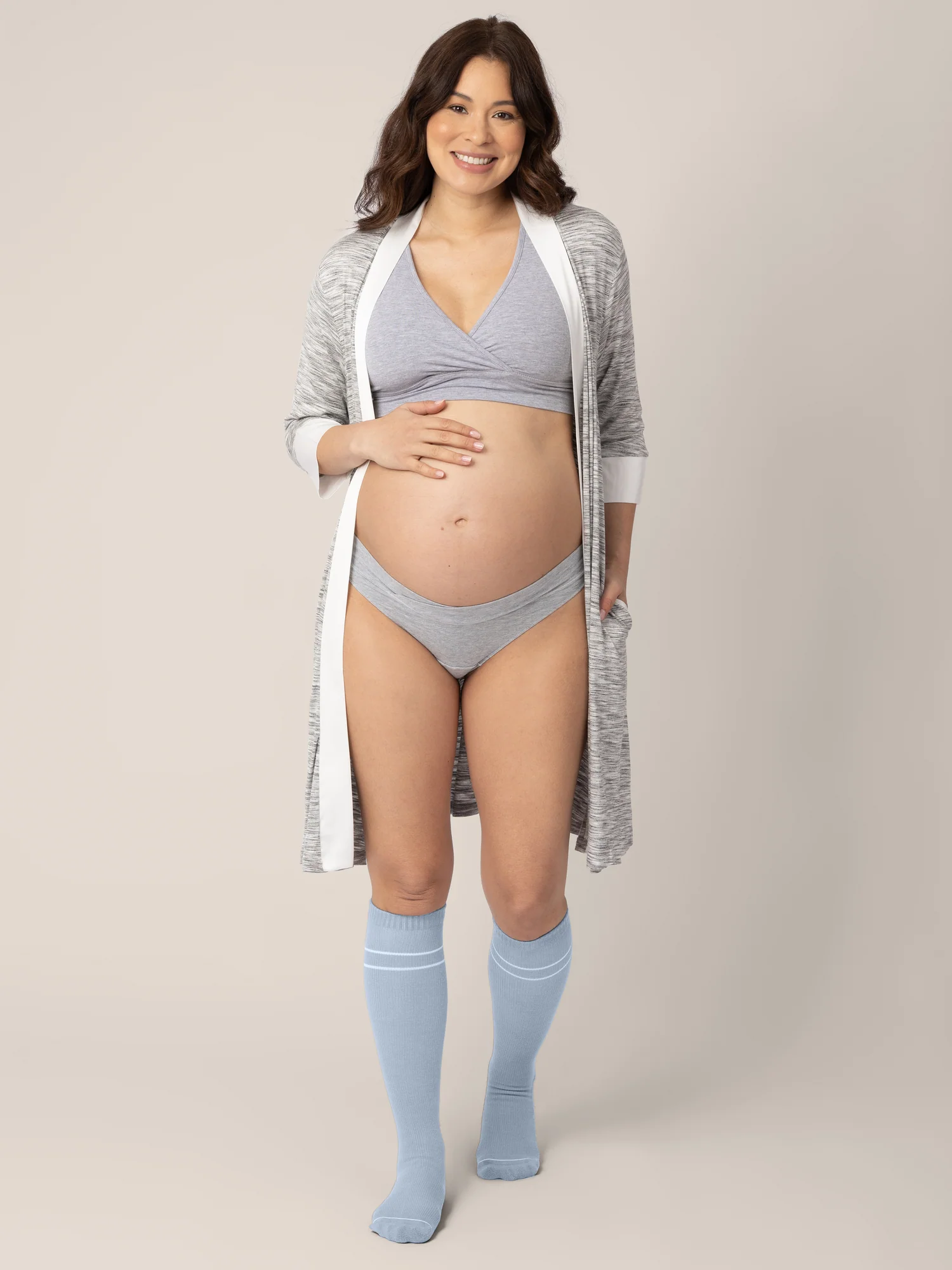 Premium Maternity Compression Socks (2-Pack) | Stone Blue & Black - Image 4