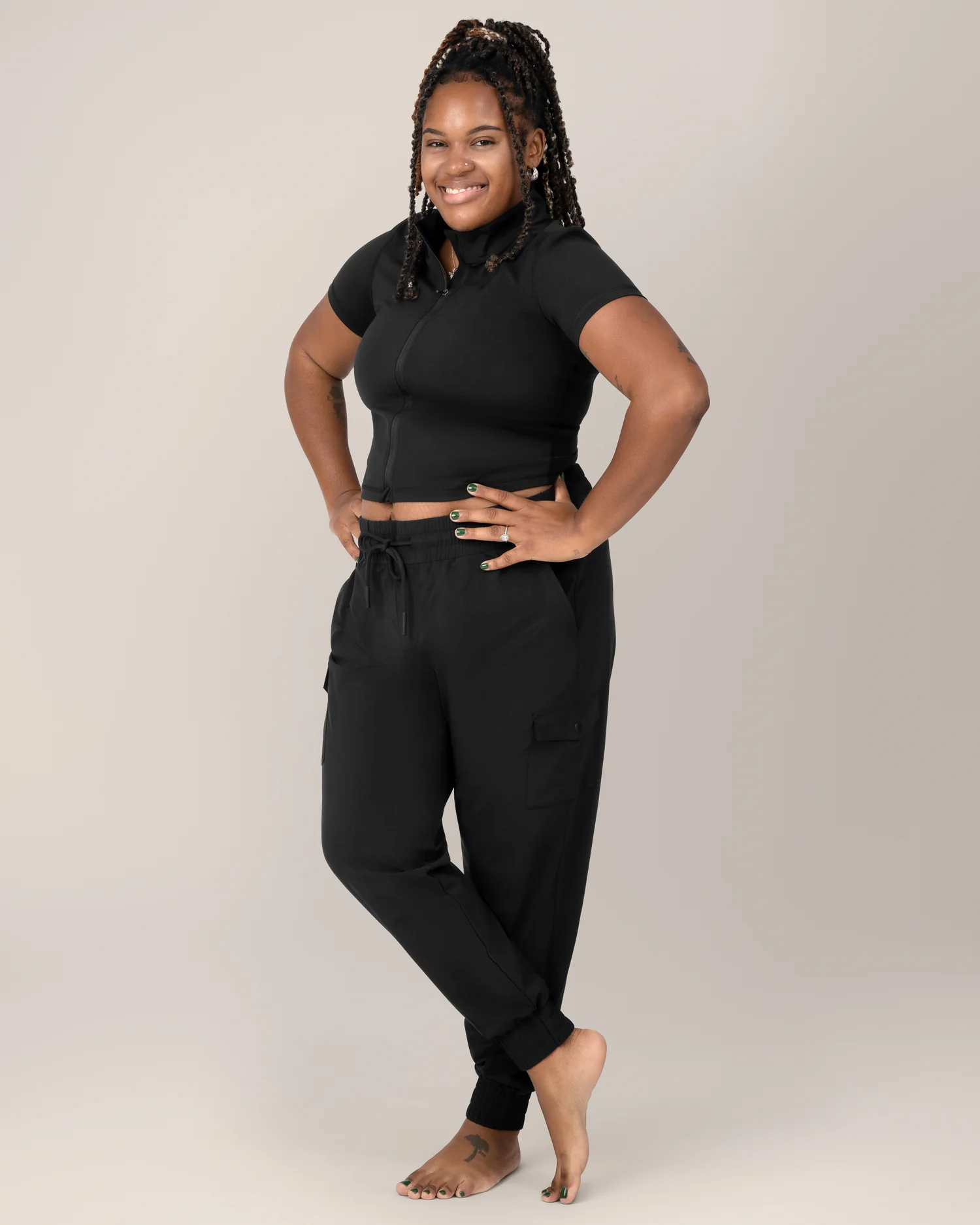 Remy Maternity & Postpartum Cargo Jogger | Black - Image 4