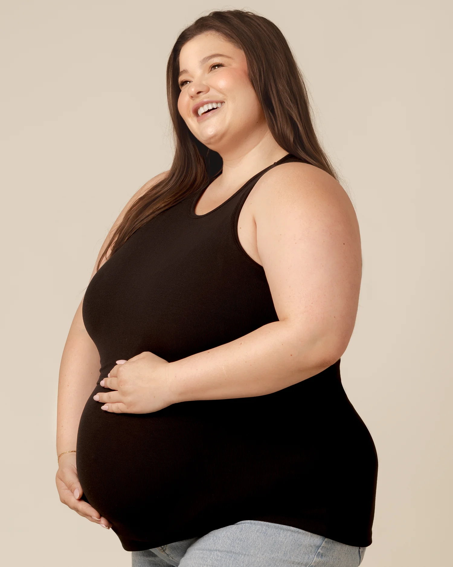 Ribbed Bamboo Racerback Nursing Tank | Black - Image 6