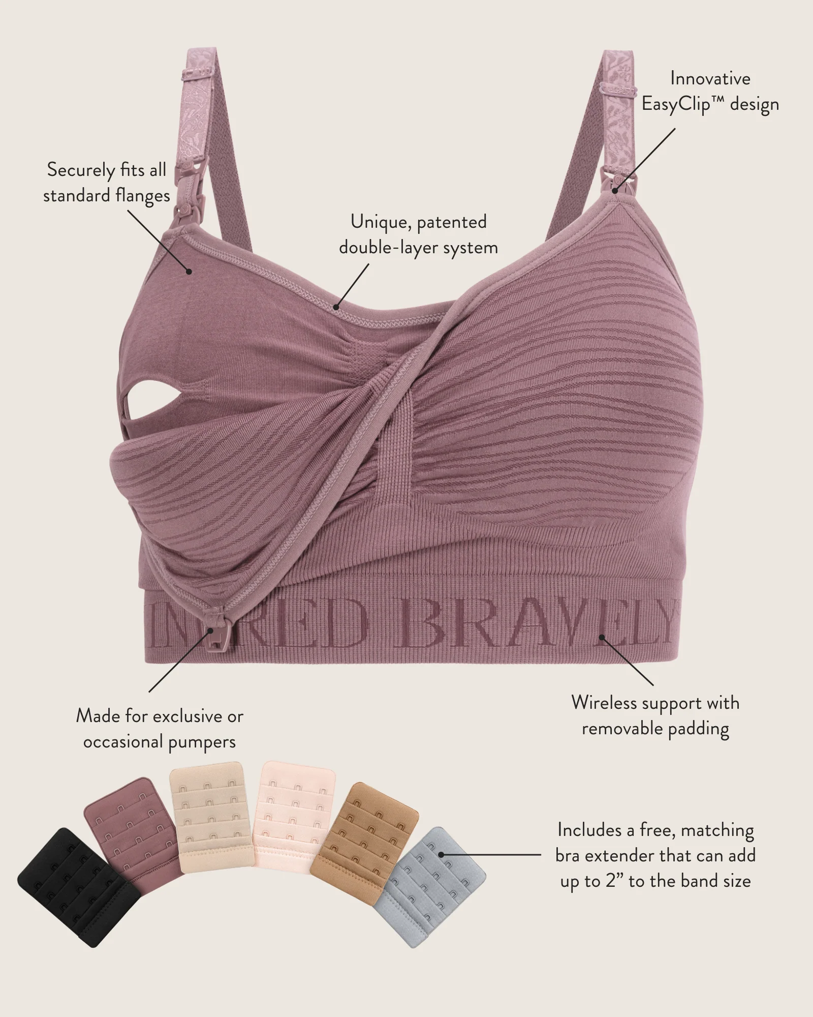 Sublime® Hands-Free Pumping & Nursing Bra | Beige - Image 9