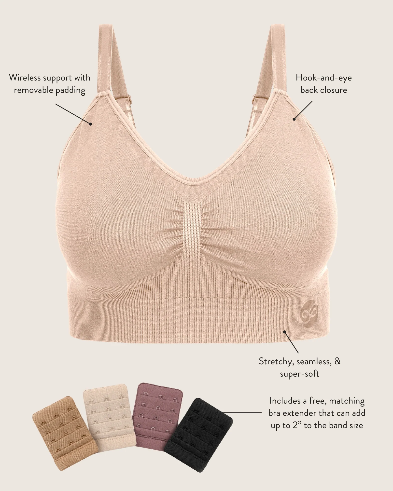 Nellie Sublime® Wireless Bra | Mocha - Image 5